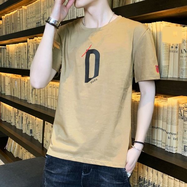 summer new ins fashion printed short sleeve for men's casual half t-shirt sleeve bottoming shirt for studentsversatile t-shirt drkpy, Blue 
summer new ins fashion printed short sleeve for men's casual half t-shirt sleeve bottoming shirt for studentsversatile t-shirt drkpy, Blue