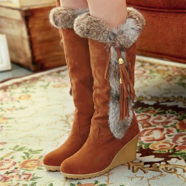 lapolaka plus size 42 wedges high heels fringes warm plush fur snow boot winter shoes women boots female, Black
lapolaka plus size 42 wedges high heels fringes warm plush fur snow boot winter shoes women boots female, Black