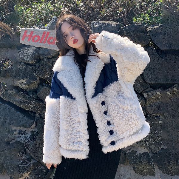 2021 New Winter Korean Lamb Wool Loose with Long Sleeve Lapel Sewing Hot Thickening New Casual Fashion Female Jacket 70q G7tk, Black
2021 New Winter Korean Lamb Wool Loose with Long Sleeve Lapel Sewing Hot Thickening New Casual Fashion Female Jacket 70q G7tk, Black