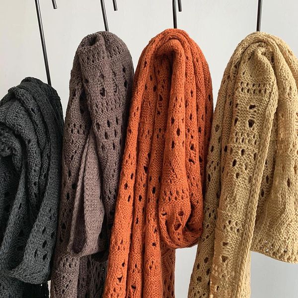 new autumn/winter 2020 women's korean version of the dual-use solid-color shawl hollow knit warm scarf rectangular warm neck, Blue;gray
new autumn/winter 2020 women's korean version of the dual-use solid-color shawl hollow knit warm scarf rectangular warm neck, Blue;gray