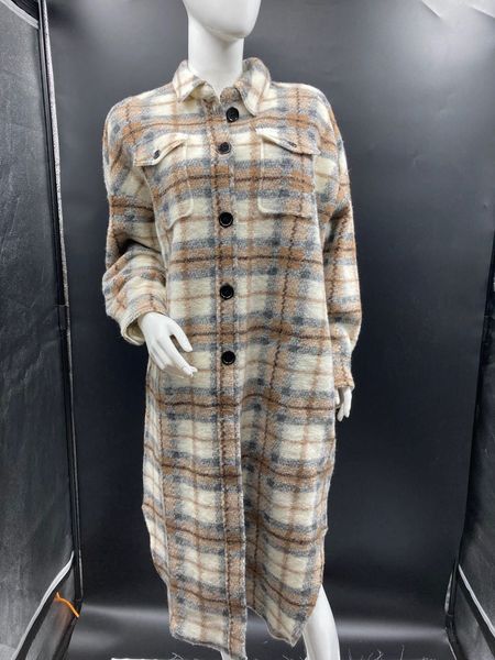 2020 new plaid profile lapel woolen mid-length female coat c1111, Black
2020 new plaid profile lapel woolen mid-length female coat c1111, Black