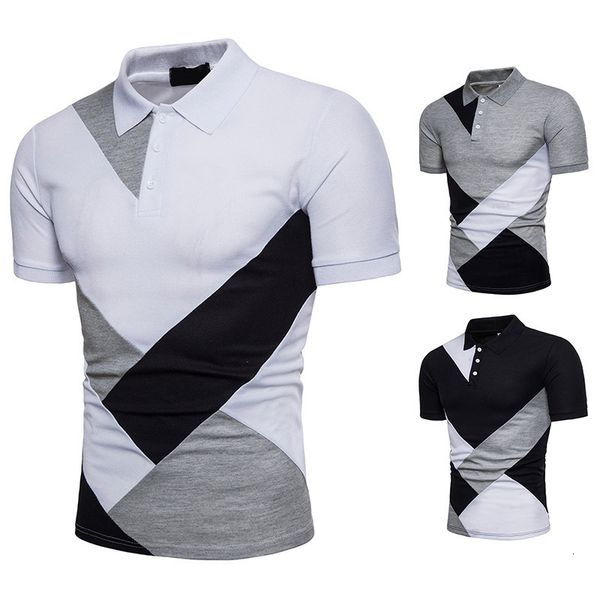summer new european size splicing short sleeve polo shirt slim color matching men's undergarment fashion, White;black
summer new european size splicing short sleeve polo shirt slim color matching men's undergarment fashion, White;black