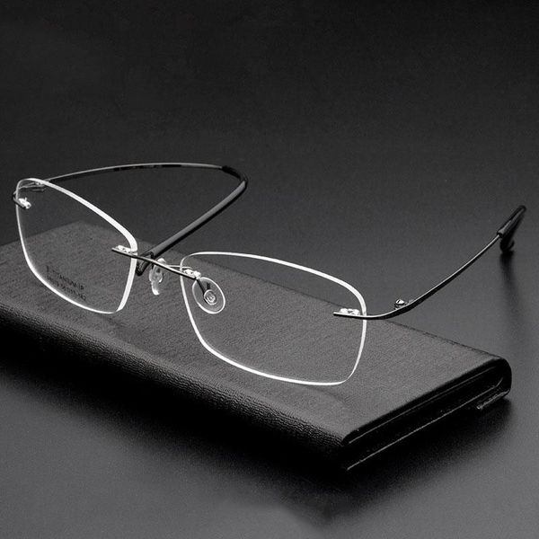 metal glasses frame men business style rimless eye glasses shortsighted spectacles with spring hinges new arrival, Black
metal glasses frame men business style rimless eye glasses shortsighted spectacles with spring hinges new arrival, Black
