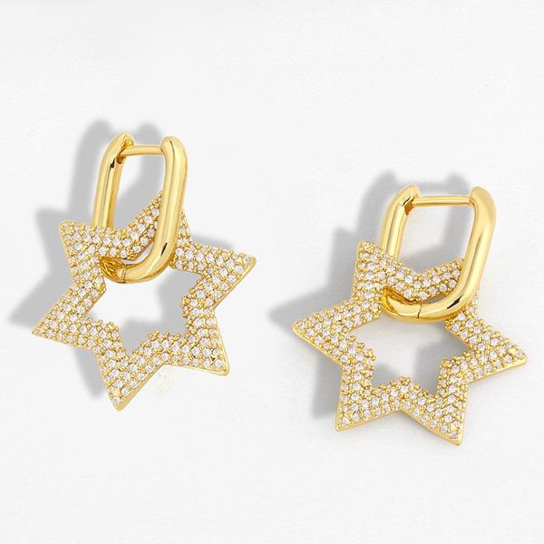 dangle & chandelier drop earrings for women korean style gold color out zircon hip hop fashion jewelry female five-pointed star ear accessor, Silver
dangle & chandelier drop earrings for women korean style gold color out zircon hip hop fashion jewelry female five-pointed star ear accessor, Silver