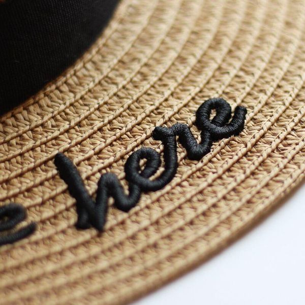 jiangxihuitian 2018 summer embroidery letter boater hat ribbon round bow flat wide brim straw hat women fedora panama hat bbyjbw, Black;white
jiangxihuitian 2018 summer embroidery letter boater hat ribbon round bow flat wide brim straw hat women fedora panama hat bbyjbw, Black;white