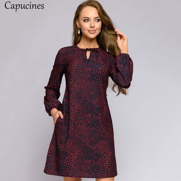 capucines autumn lace up printed straight dress women's long sleeve o-neck casual loose mini party dresses vestidos plus size 201204, Black;pink
capucines autumn lace up printed straight dress women's long sleeve o-neck casual loose mini party dresses vestidos plus size 201204, Black;pink