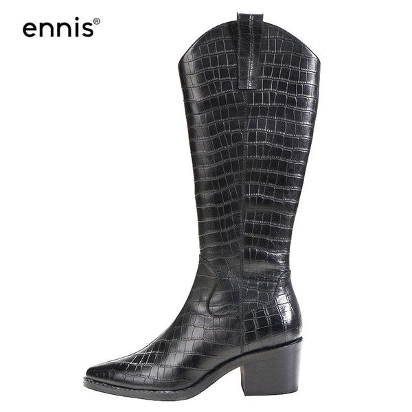 boots ennis brand women high knee genuine leather winter square heel crocodile long pointed toe black shoes l5a
boots ennis brand women high knee genuine leather winter square heel crocodile long pointed toe black shoes l5a
