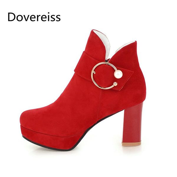 boots dovereiss fashion female winter elegant buckle red consice platform short zipper block heels 43, Black
boots dovereiss fashion female winter elegant buckle red consice platform short zipper block heels 43, Black