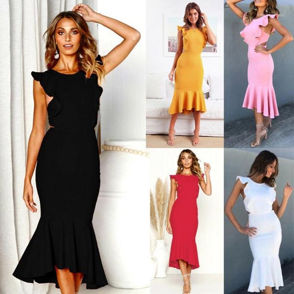 summer women dresses casual midi evening long dress ruffles sleeveless bodycon backless elegant dress1, Black;gray
summer women dresses casual midi evening long dress ruffles sleeveless bodycon backless elegant dress1, Black;gray