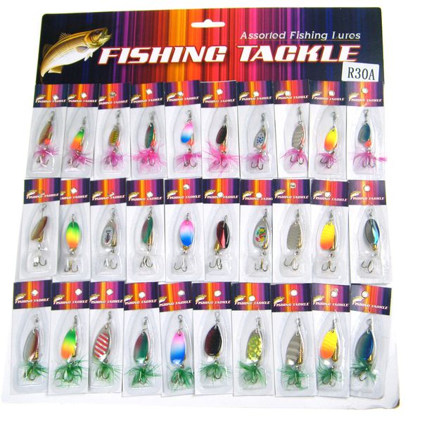 30pcs/card assorted fishing lures spinner metal spoon fishing spinners hard baits with feather crankbaits fishing wobblers pesca 201103
30pcs/card assorted fishing lures spinner metal spoon fishing spinners hard baits with feather crankbaits fishing wobblers pesca 201103