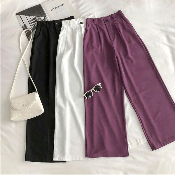 solid color women's casual pants summer 2020 new korean retro all-match half elastic high waist wide leg suit pants fashion1, Black;white
solid color women's casual pants summer 2020 new korean retro all-match half elastic high waist wide leg suit pants fashion1, Black;white