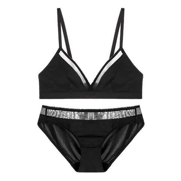 simple french bra triangle ultra thin wireless ice silk bra panty set bralette with mesh underwear women lingerie white black y200708, Red;black
simple french bra triangle ultra thin wireless ice silk bra panty set bralette with mesh underwear women lingerie white black y200708, Red;black