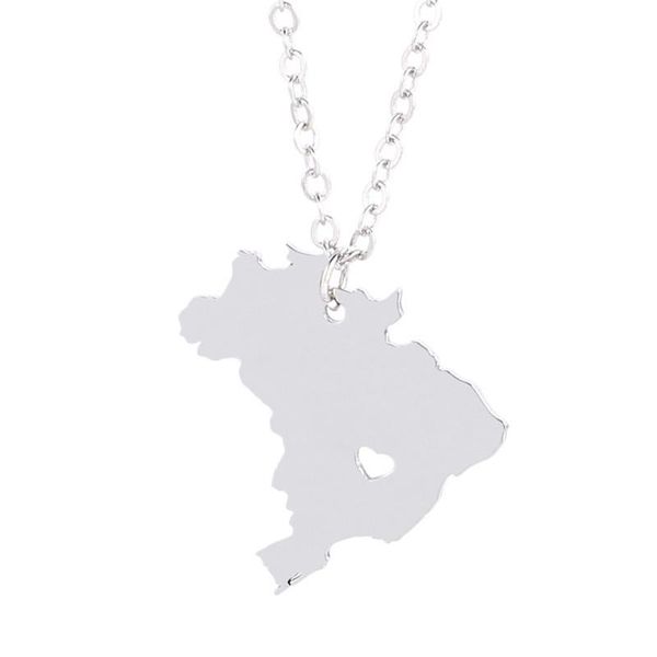 pendant necklaces trendy style stainless steel brazil map necklace heart women jewellery gift, Silver
pendant necklaces trendy style stainless steel brazil map necklace heart women jewellery gift, Silver