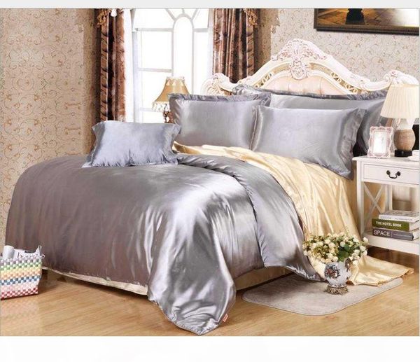 silver grey satin duvet cover set king size silky soft bedspread bed set solid color flat fitted sheet bedding summer
silver grey satin duvet cover set king size silky soft bedspread bed set solid color flat fitted sheet bedding summer