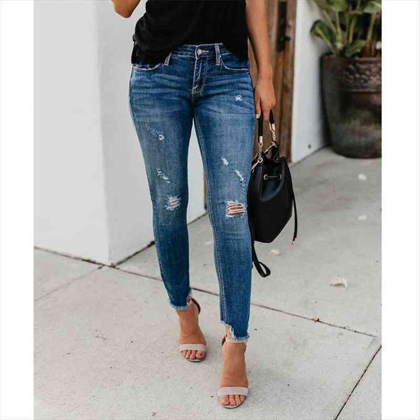 women stretch ripped distressed skinny high waist denim pants shredded jeans trousers, Blue
women stretch ripped distressed skinny high waist denim pants shredded jeans trousers, Blue