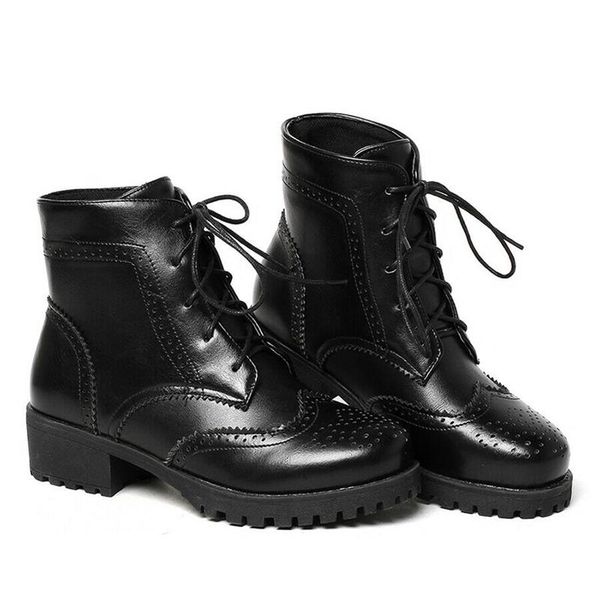 women's combat boots lace up wingtip oxford round toe flats square heel ankle winter short bootie shoes, Black
women's combat boots lace up wingtip oxford round toe flats square heel ankle winter short bootie shoes, Black