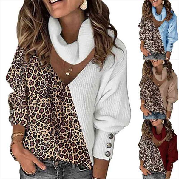 patchwork leopard print vintage knitted sweater winter clothes women v-neck harajuku female casual long sleeve pullover, White;black
patchwork leopard print vintage knitted sweater winter clothes women v-neck harajuku female casual long sleeve pullover, White;black