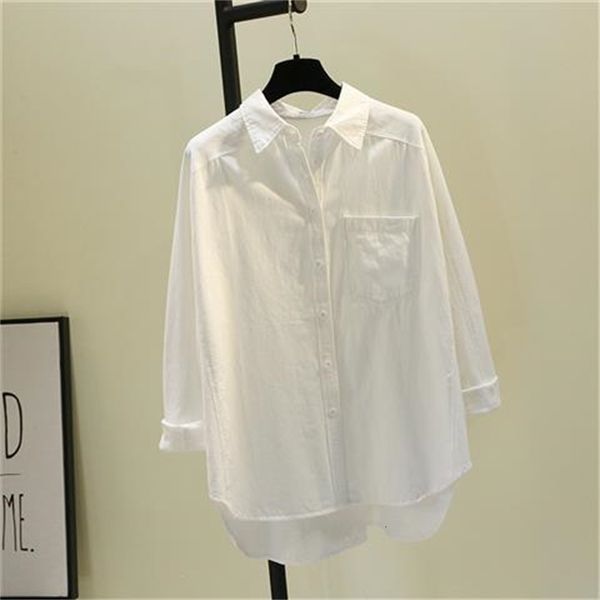100% 2021 cotton new autumn solid long women's loose student bottom shirt 1 17uj, White
100% 2021 cotton new autumn solid long women's loose student bottom shirt 1 17uj, White
