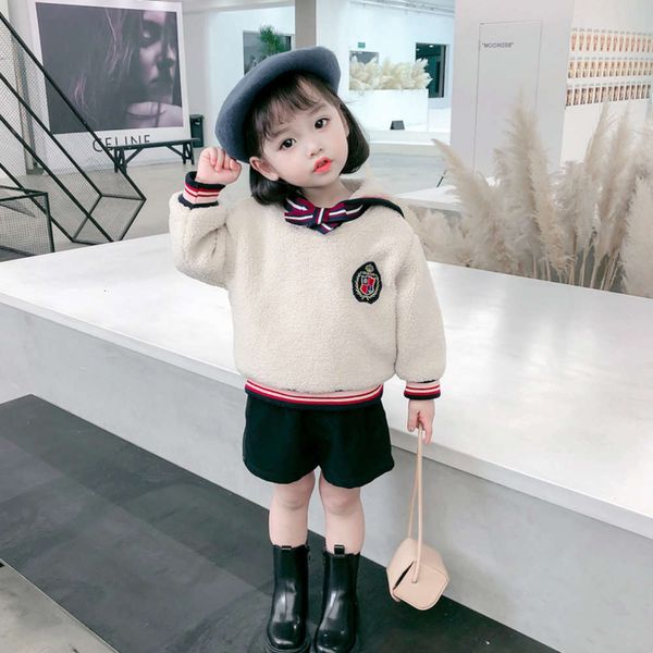 new children's girls' plush 2020 winter college sle sweater solid color thread sve pullover, Black
new children's girls' plush 2020 winter college sle sweater solid color thread sve pullover, Black