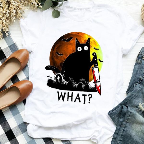 women lady cartoon cat scary cute 90s thanksgiving halloween print tshirt female t tee womens shirt clothes graphic t shirt, White
women lady cartoon cat scary cute 90s thanksgiving halloween print tshirt female t tee womens shirt clothes graphic t shirt, White