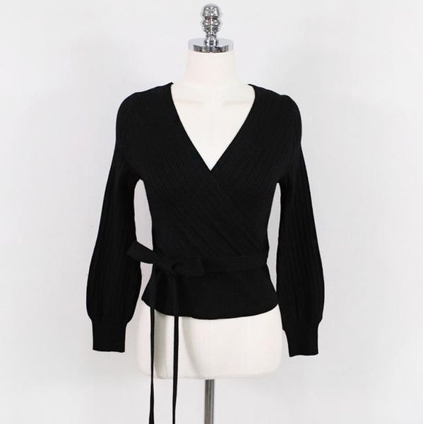 women cross v neck lace up knit sweater korean style purple pullover knitted spring new 20211, White;black
women cross v neck lace up knit sweater korean style purple pullover knitted spring new 20211, White;black