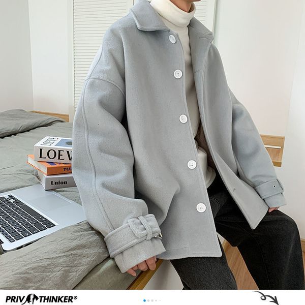 privathinker autumn winter korean woolen jackets 2020 solid color warm short fashion coats men oversized outwear 1027, Black;brown
privathinker autumn winter korean woolen jackets 2020 solid color warm short fashion coats men oversized outwear 1027, Black;brown