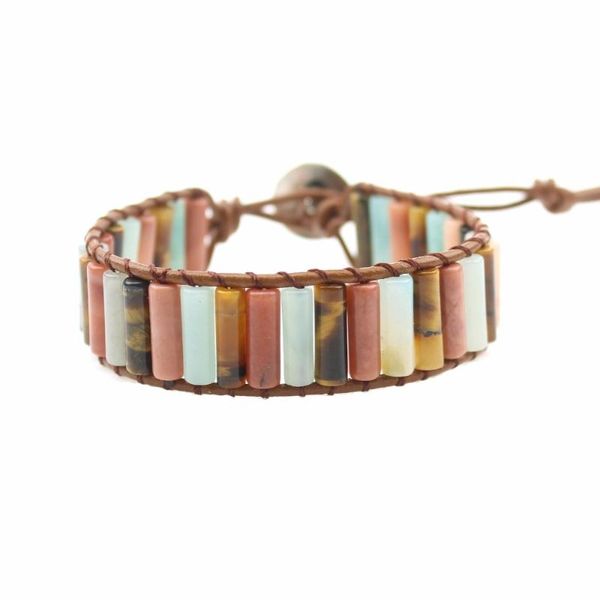women natural semi precious stone bohemian singer wrap adjustable bead bracelet for women with tree of life button, Golden;silver
women natural semi precious stone bohemian singer wrap adjustable bead bracelet for women with tree of life button, Golden;silver
