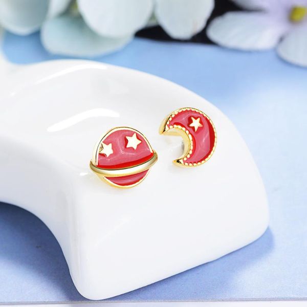 stud real 100% 925 sterling silver sparkling moon & planet galaxy earrings for women party jewelry anniversary gift cse151, Golden;silver
stud real 100% 925 sterling silver sparkling moon & planet galaxy earrings for women party jewelry anniversary gift cse151, Golden;silver