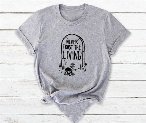 never trust the living t shirt vintage aesthetic tumblr halloween women grunge cotton camisetas graphic horror tee, White
never trust the living t shirt vintage aesthetic tumblr halloween women grunge cotton camisetas graphic horror tee, White