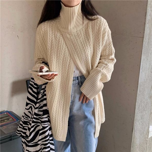 evcuu heavy sweater twist high neck autumn korean new industry women's loose pulloversweater pullover split design pullover style pohah, White;black
evcuu heavy sweater twist high neck autumn korean new industry women's loose pulloversweater pullover split design pullover style pohah, White;black