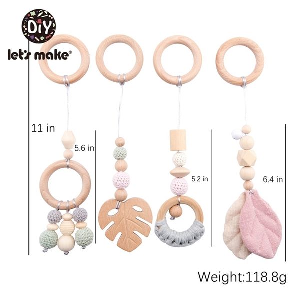 let's make 4pc/set baby teething pacifier necklace hanging toy wooden rattles toys for children from 0-12 months teether y200111
let's make 4pc/set baby teething pacifier necklace hanging toy wooden rattles toys for children from 0-12 months teether y200111