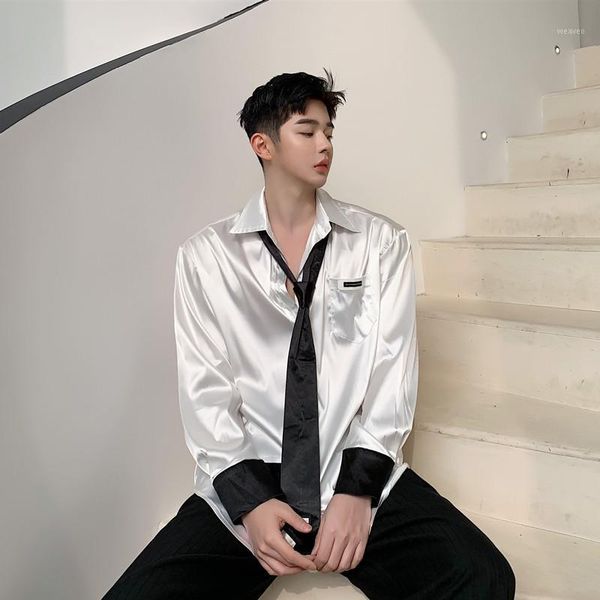 male streetwear vintage loose dress shirts men silky material college style tie retro fashion casual long sleeve shirts1, White;black
male streetwear vintage loose dress shirts men silky material college style tie retro fashion casual long sleeve shirts1, White;black