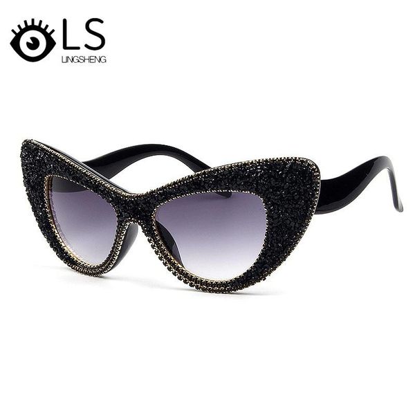 ls women's shiny gravel decoration cat's eye sunglasses europe fashion popular handmade diamond inlaid trend sunglasses yg045, White;black
ls women's shiny gravel decoration cat's eye sunglasses europe fashion popular handmade diamond inlaid trend sunglasses yg045, White;black