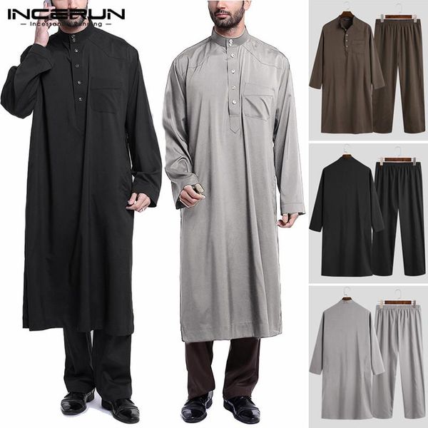 incerun men muslim sets jubba thobe long sleeve solid color robes pants 2 pieces fashion islamic arabic kaftan mens suits s-5xl, Red
incerun men muslim sets jubba thobe long sleeve solid color robes pants 2 pieces fashion islamic arabic kaftan mens suits s-5xl, Red