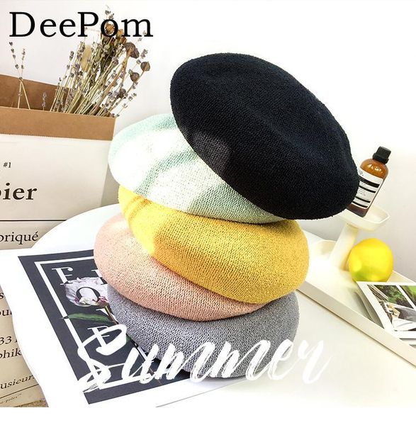 berets deepom summer beret women cap boina feminina breathable flat hats for painter hat female gorras planas 2021, Blue;gray
berets deepom summer beret women cap boina feminina breathable flat hats for painter hat female gorras planas 2021, Blue;gray