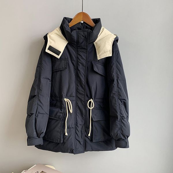 new 2021 winter long sleeve white duck down warm jacket loose style feminino women coat fqpa, Black
new 2021 winter long sleeve white duck down warm jacket loose style feminino women coat fqpa, Black