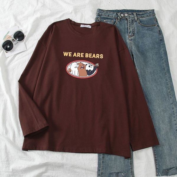 autumn women's cotton long sleeve t-shirt simple print comfort fashion academy style t-shirt women 201028, White
autumn women's cotton long sleeve t-shirt simple print comfort fashion academy style t-shirt women 201028, White
