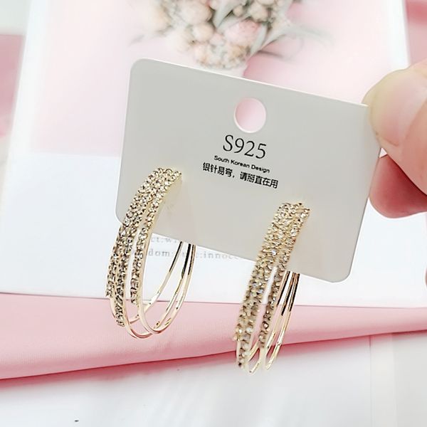 925 fashion full rhinestone circle earrings classic big circle earrings gold/silver color crystal hoop earrings for women, Golden;silver
925 fashion full rhinestone circle earrings classic big circle earrings gold/silver color crystal hoop earrings for women, Golden;silver