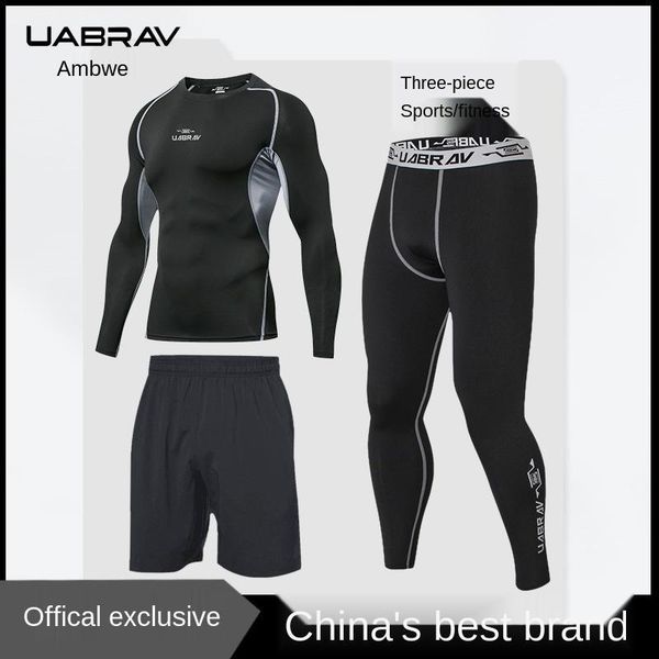 gym clothing uabrav autumn winter sports suit men's quick-dry casual running tight pants basketball training fitness clothes sweat sets, White;black
gym clothing uabrav autumn winter sports suit men's quick-dry casual running tight pants basketball training fitness clothes sweat sets, White;black