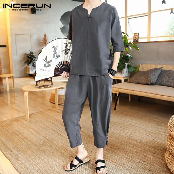 ancerun masculina vintage sets наборы китайский стиль костюмы мужчины сплошные цветные наборы хлопка половина рукава v шеи верхние чашки брю, Gray
ancerun masculina vintage sets наборы китайский стиль костюмы мужчины сплошные цветные наборы хлопка половина рукава v шеи верхние чашки брю, Gray