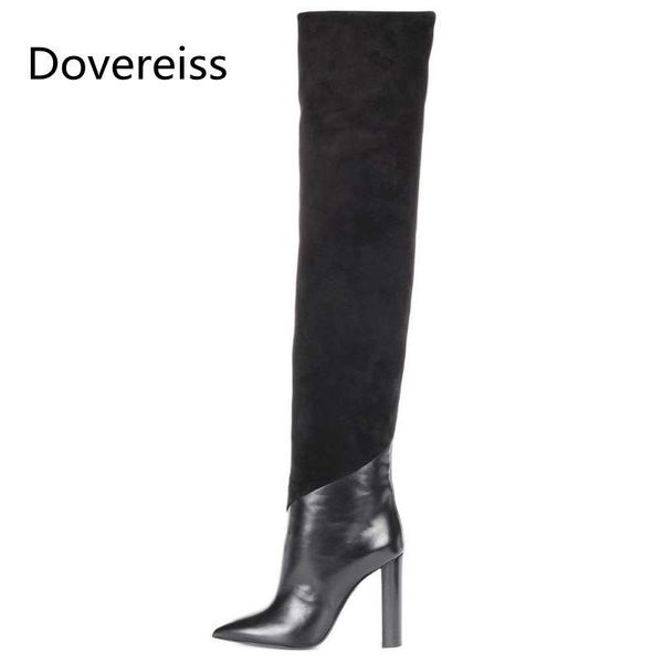 boots dovereiss fashion women's shoes winter concise pointed toe clear heels block knee high 35-45, Black
boots dovereiss fashion women's shoes winter concise pointed toe clear heels block knee high 35-45, Black