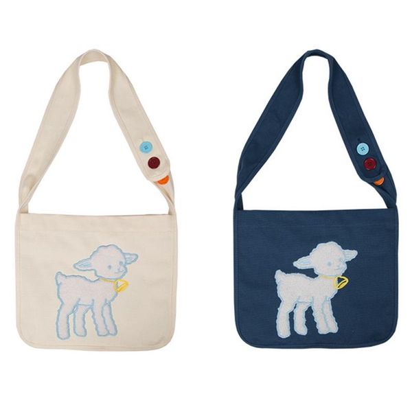 women shoulder bag little lamb embroidery cotton cloth large capacity
women shoulder bag little lamb embroidery cotton cloth large capacity