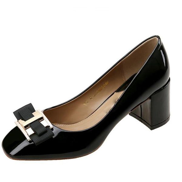 dress shoes luxury bow metal designer patent leather western style women pumps ladies slip on work office woman zapatillas mujer, Black
dress shoes luxury bow metal designer patent leather western style women pumps ladies slip on work office woman zapatillas mujer, Black