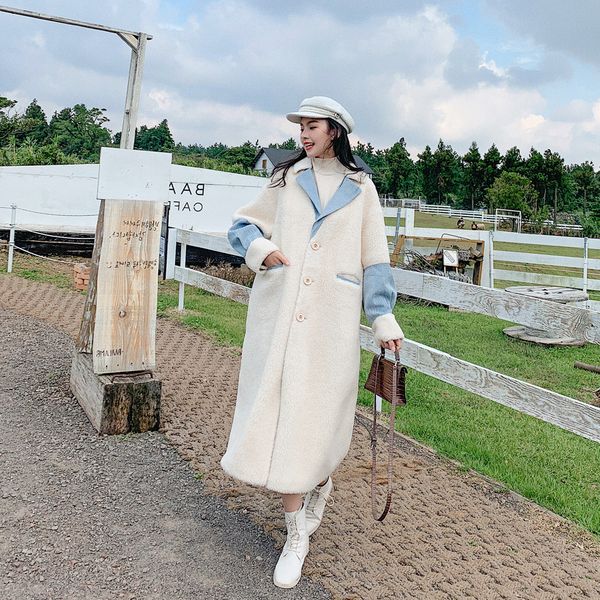 women's n31 design sense warm stitching 2020 winter retro fashionable quality lamb denim new style wool long coat loose csuas, Black
women's n31 design sense warm stitching 2020 winter retro fashionable quality lamb denim new style wool long coat loose csuas, Black