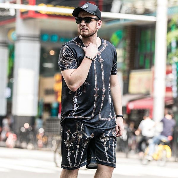 2 pieces short sleeve street hip-hop men's t-shirt short sleeve loose plus fat suit increase printed1, Gray
2 pieces short sleeve street hip-hop men's t-shirt short sleeve loose plus fat suit increase printed1, Gray