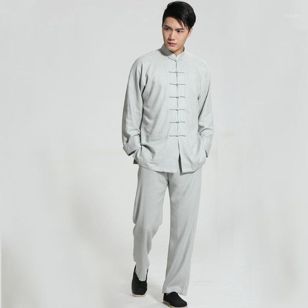new arrival chinese men's solid cotton linen suit long sleeve wu shu tai chi sets thin buddhist clothes s-3xl1, Gray
new arrival chinese men's solid cotton linen suit long sleeve wu shu tai chi sets thin buddhist clothes s-3xl1, Gray