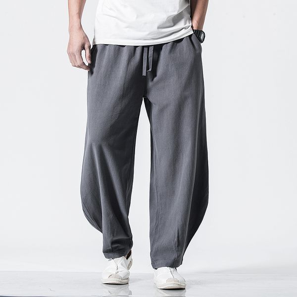 streetwear men's wide leg cotton linen harem 2020 summer solid trousers male loose pants drawstring dropshipping
streetwear men's wide leg cotton linen harem 2020 summer solid trousers male loose pants drawstring dropshipping