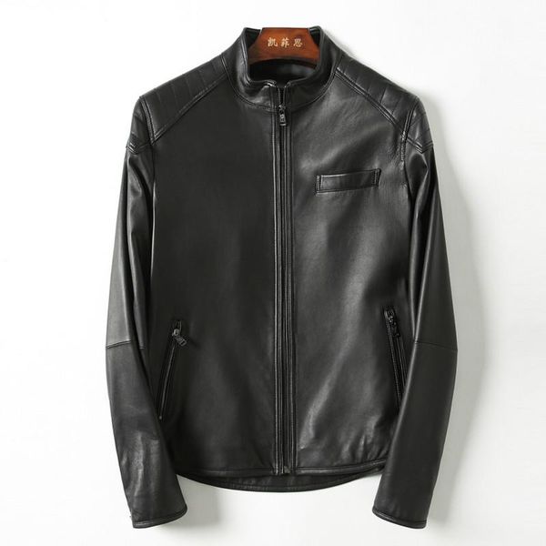 men's leather & faux mens jacket bomber motorcycle genuine men real sheepkin coat blouson cuir homme kfs18m003 kj2174, Black
men's leather & faux mens jacket bomber motorcycle genuine men real sheepkin coat blouson cuir homme kfs18m003 kj2174, Black