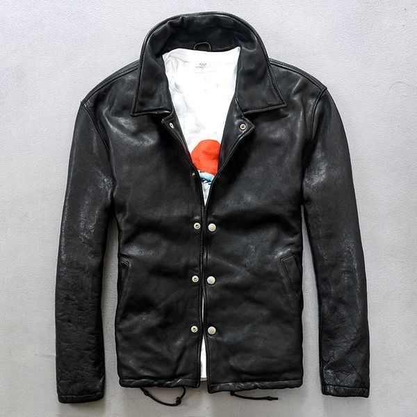 genuine 2020 men's smart casual single breasted slim fit leather coat men button korean style biker jacket male1, Black
genuine 2020 men's smart casual single breasted slim fit leather coat men button korean style biker jacket male1, Black