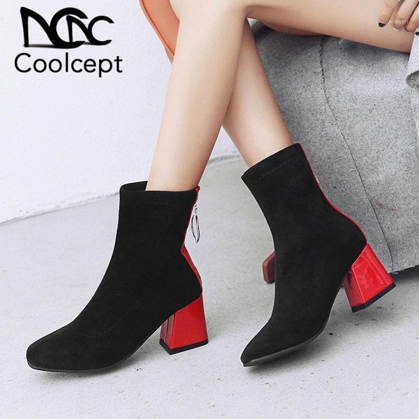 coolcept plus size 32-48 women high heels boots fur winter ankle boots mixed color short fashion warm shoes ladies1, Black
coolcept plus size 32-48 women high heels boots fur winter ankle boots mixed color short fashion warm shoes ladies1, Black